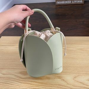 NWOT PREM Pastel Green Bucket Bag with long strap